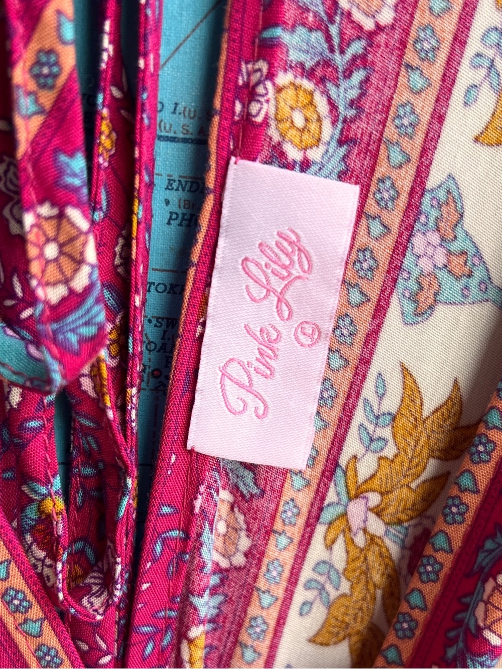 Pink Lily Magenta Boho Floral Maxi Dress - Picture 4 of 7